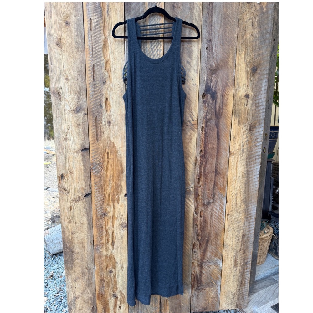 Maxi Dress Women M Strappy Back Side Slit Boho Festival Beach Casual Indie